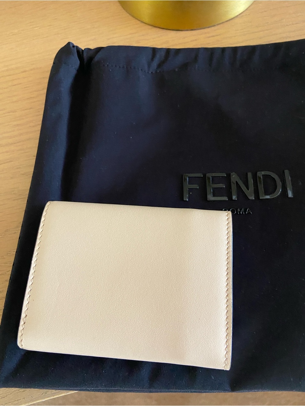 Fendi Roma Beige Bifold Wallet w/ Snap Closure, RFID Blocking, Logo - Picture 3 of 6